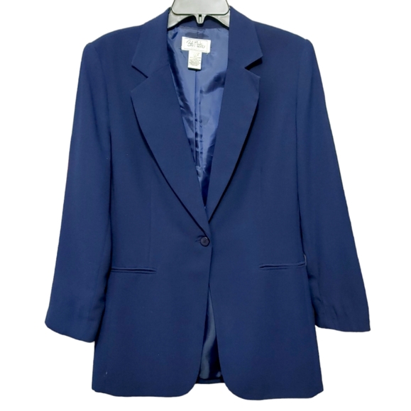 Bob Mackie Baby Blue Single Button Classic Blazer Jacket Women's Size 12 - Picture 8 of 8